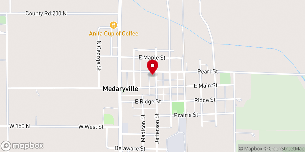 Map showing location of Medaryville United Methodist Church