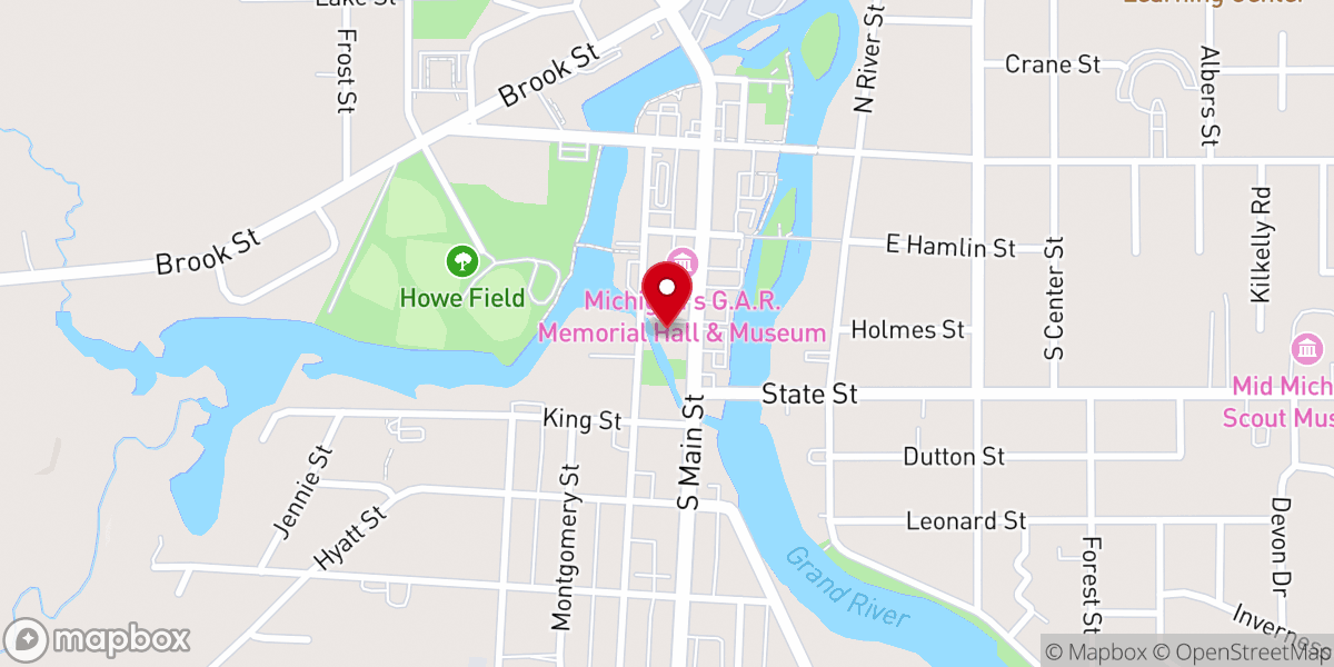 Map showing location of First Congregational Church