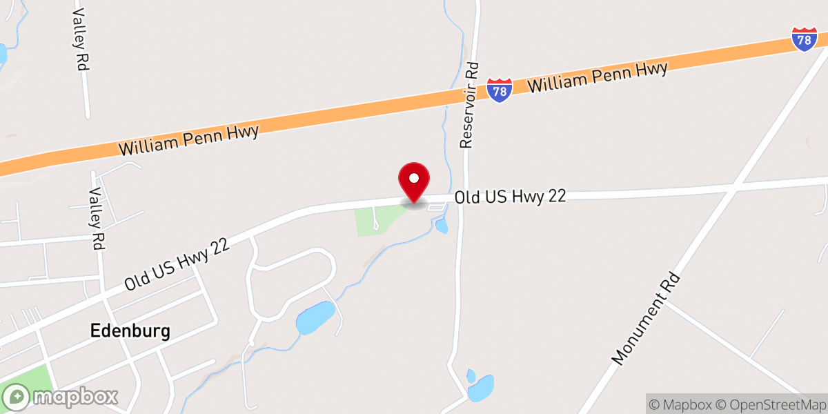 Map showing location of St. Paul's Lutheran Church