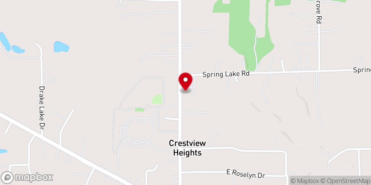 Map showing location of Crossroads Church