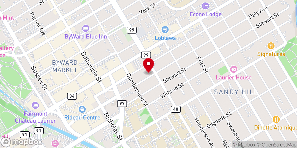 Map showing location of La Communauté St-Bernard