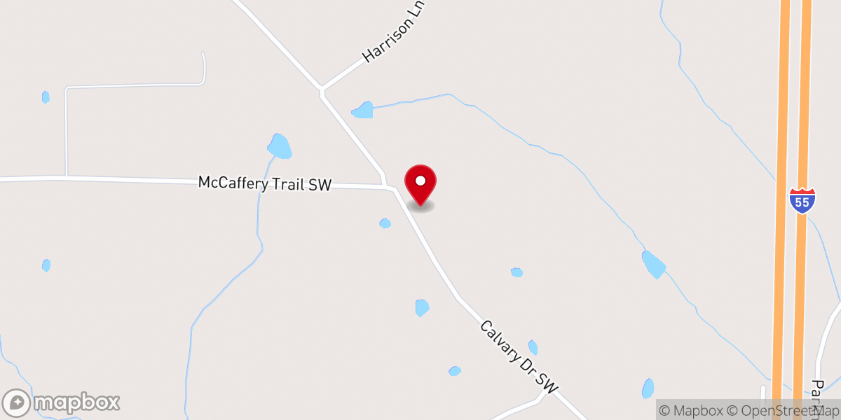 Map showing location of Calvary Baptist Church