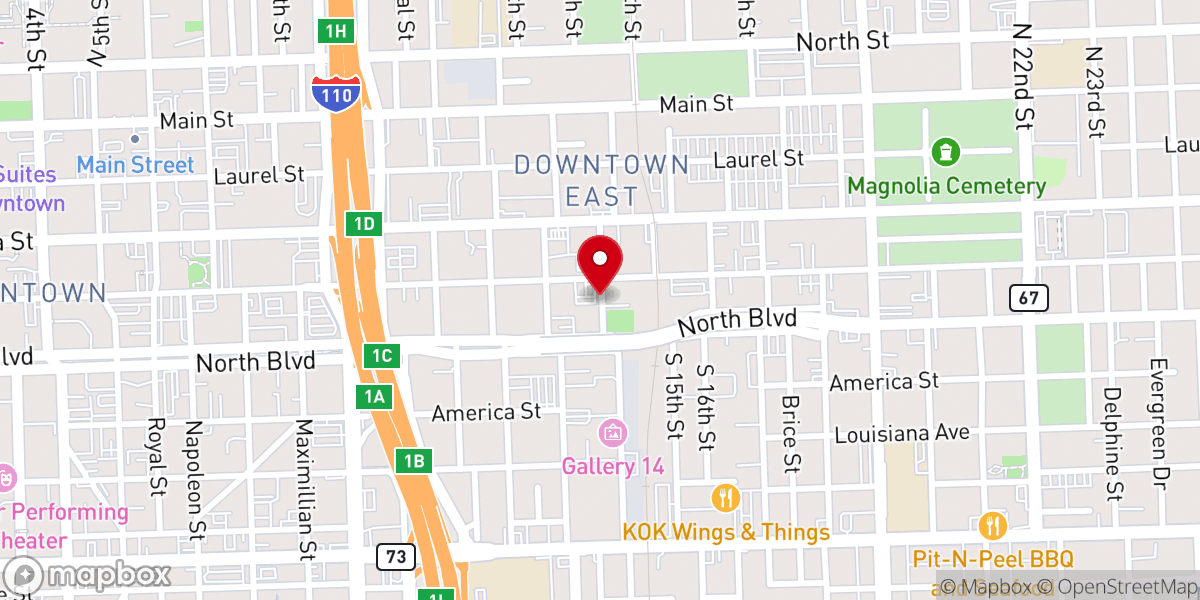 Map showing location of True Vine Baptist Church