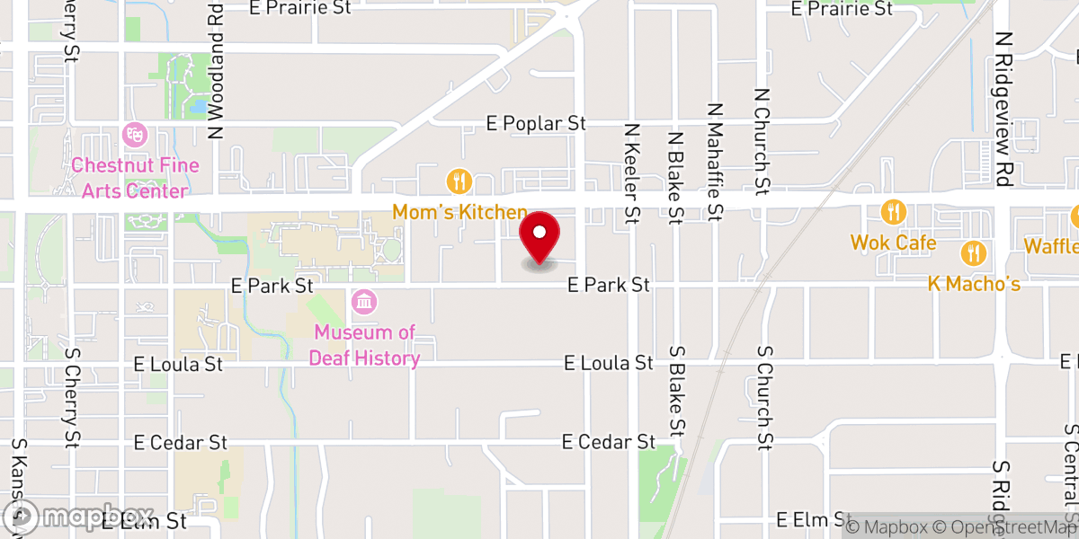 Map showing location of Liberty Christian Life Center