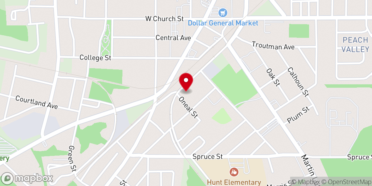 Map showing location of Usher's Temple CME Church