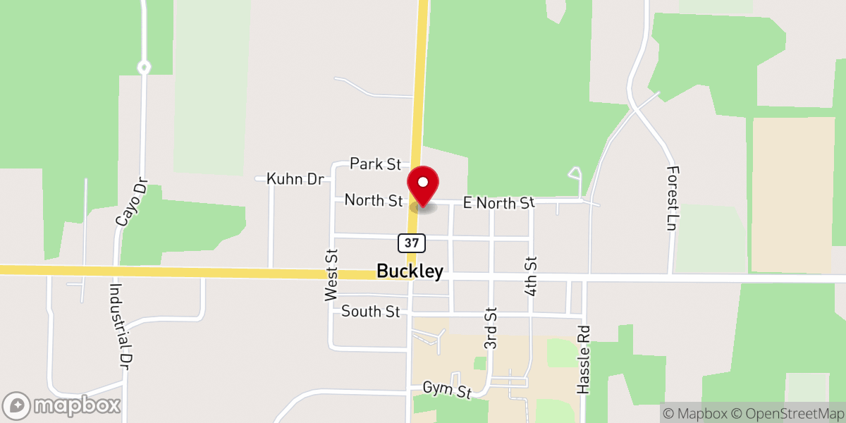 Map showing location of Buckley Wayside Chapel