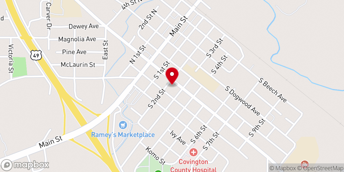 Map showing location of Collins Methodist Church