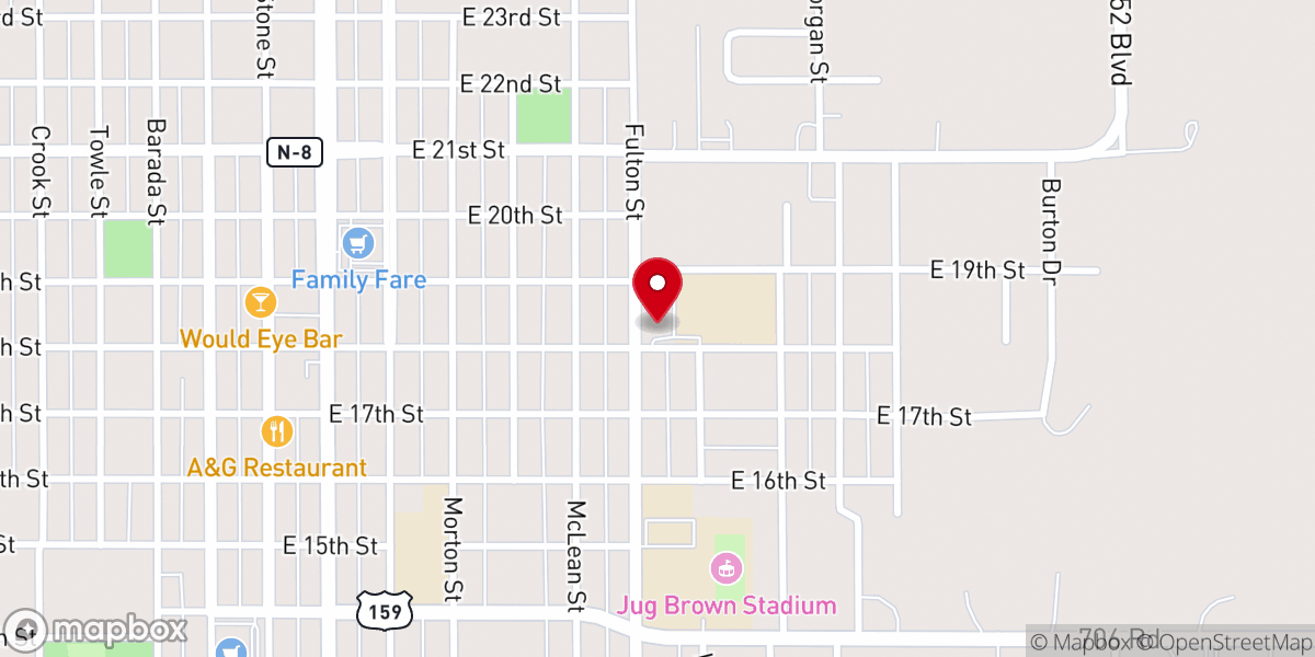 Map showing location of Saints Peter & Paul Catholic Church, Falls City