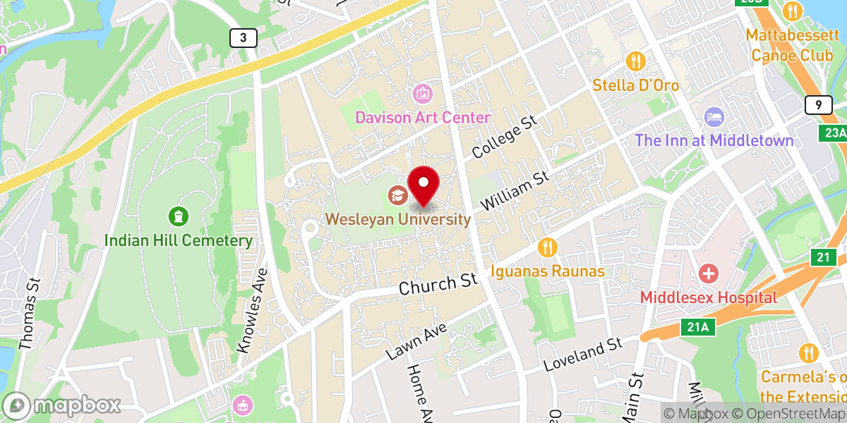 Map showing location of Memorial Chapel