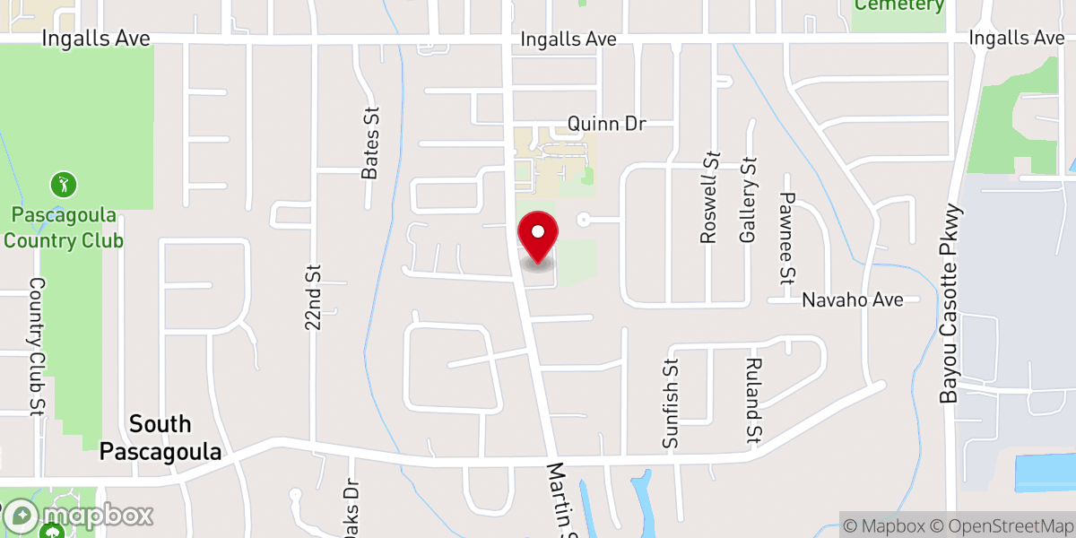 Map showing location of LDS Pascagoula