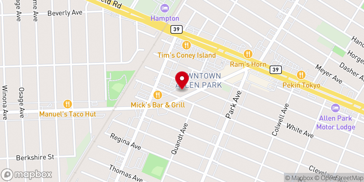 Map showing location of Calvary Chapel Downriver