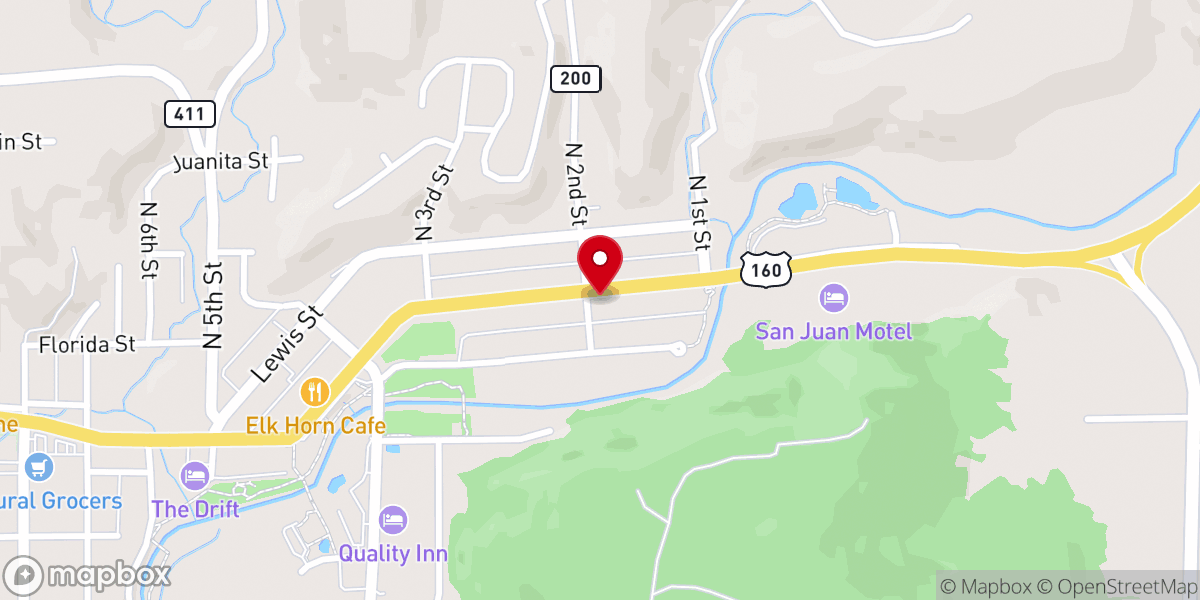 Map showing location of Pagosa Escape Zone