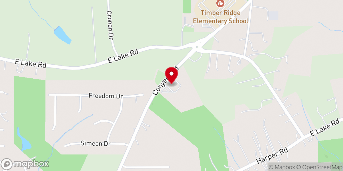 Map showing location of Timberridge Presbyterian Church