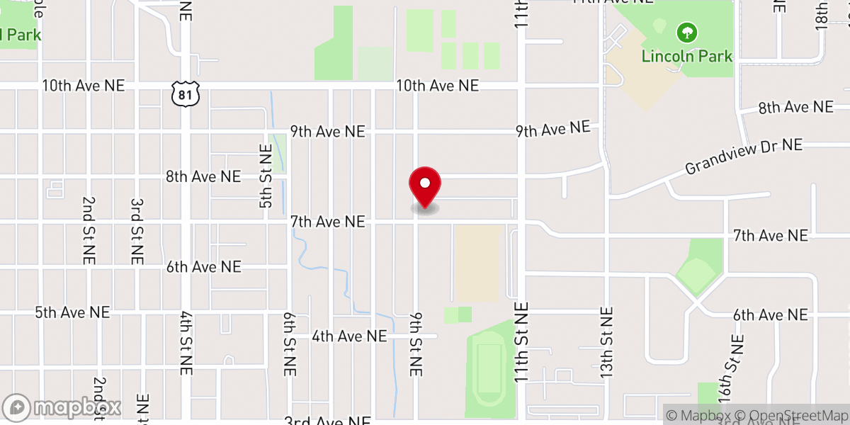 Map showing location of Presbyterian Church