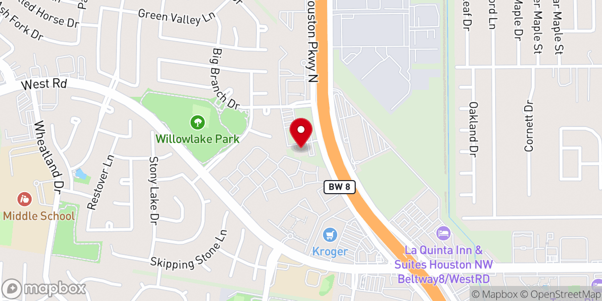 Map showing location of Igreja Adventista Brasileira de Houston