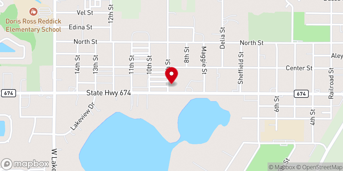 Map showing location of Wimauma Community Church of God