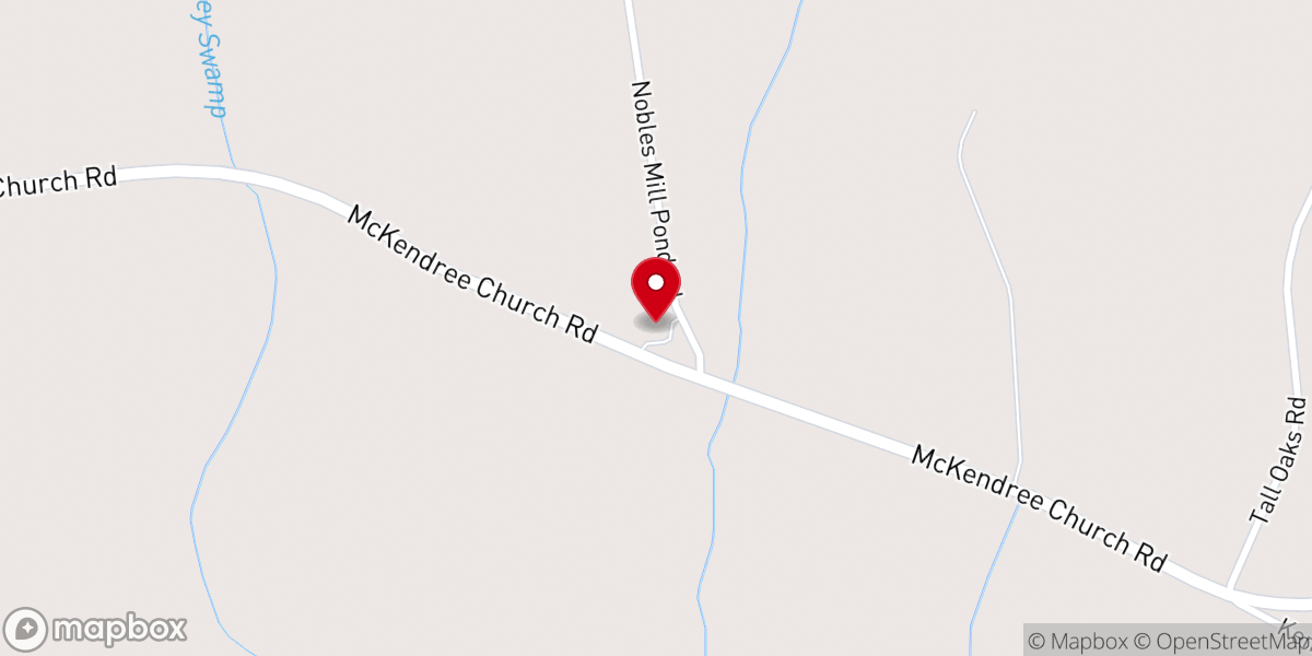Map showing location of McKendree Church