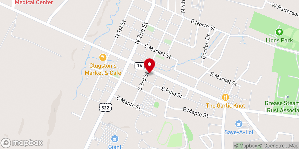 Map showing location of St. Stephen Catholic Church
