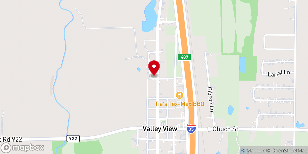 Map showing location of FBC Valley View First Baptist Church
