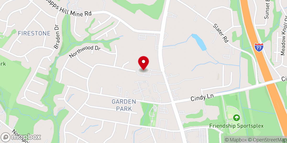 Map showing location of Reeder Memorial Baptist Church