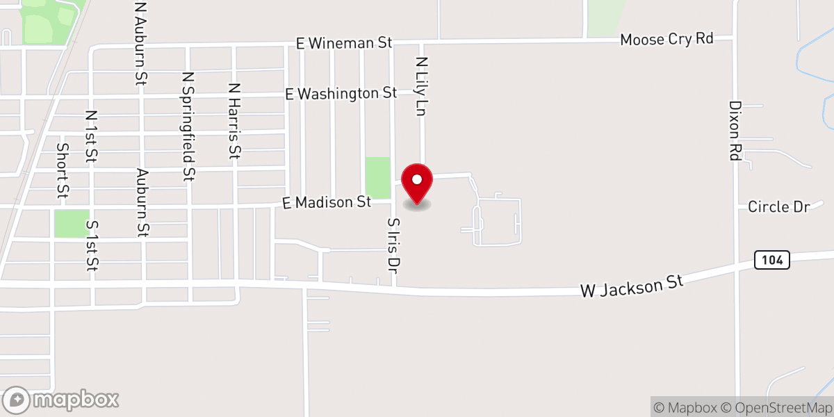Map showing location of Meadowbrook Baptist Church