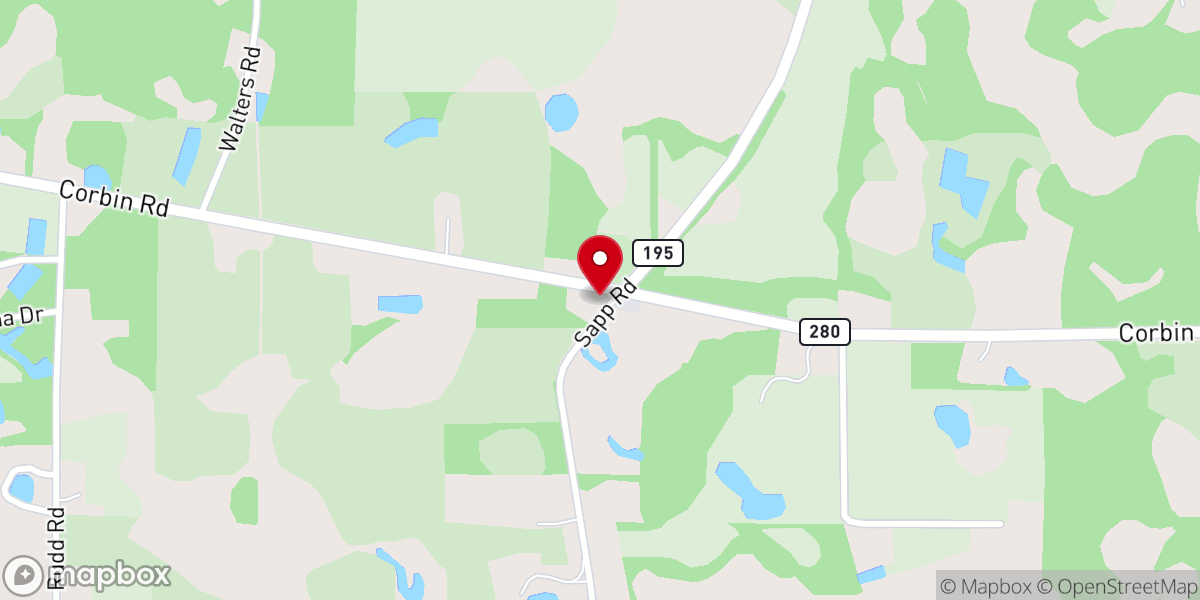 Map showing location of Sapp Holiness Church