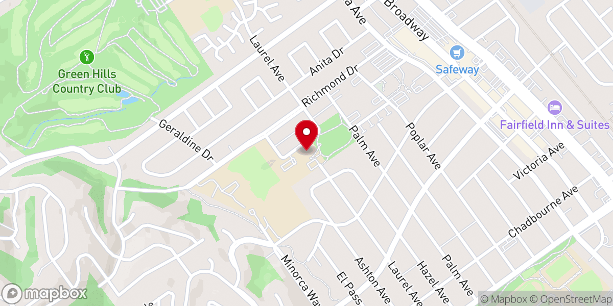 Map showing location of Christ Central SF - Peninsula