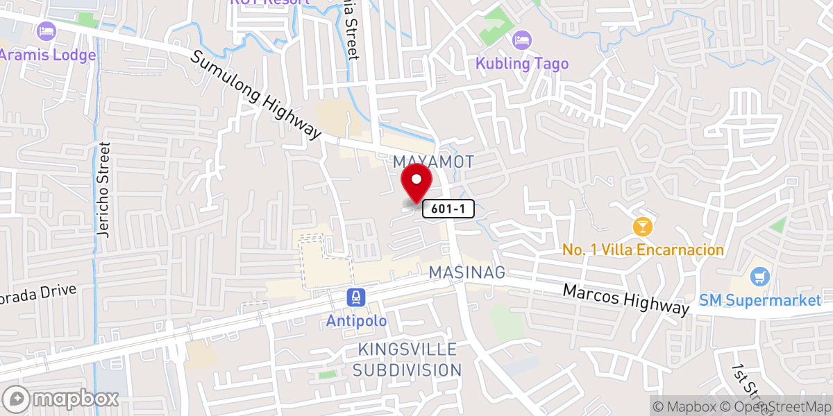 Map showing location of Sumulong Baptist Church
