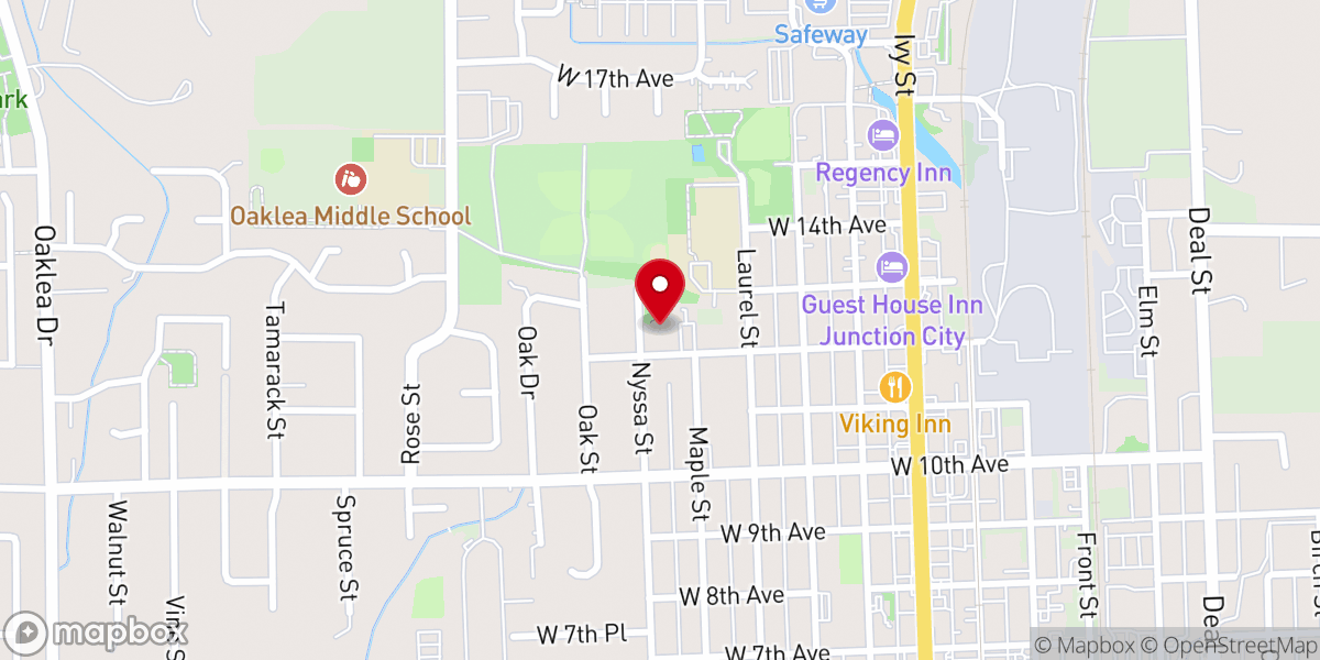 Map showing location of First Christian Church