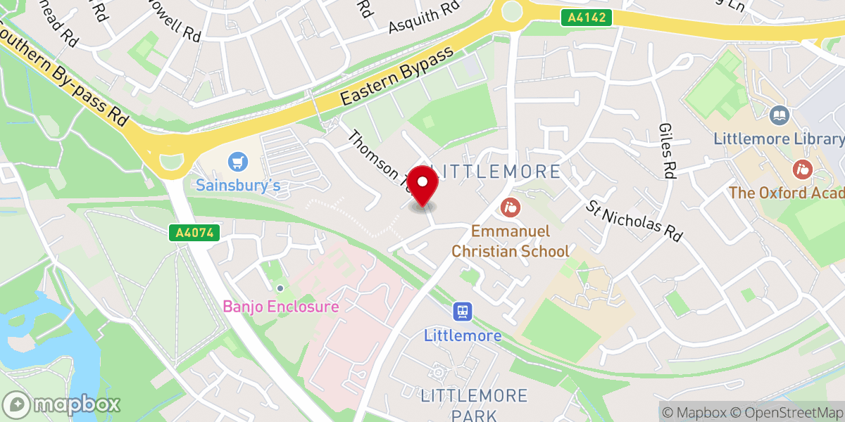 Map showing location of Littlemore Baptist Church