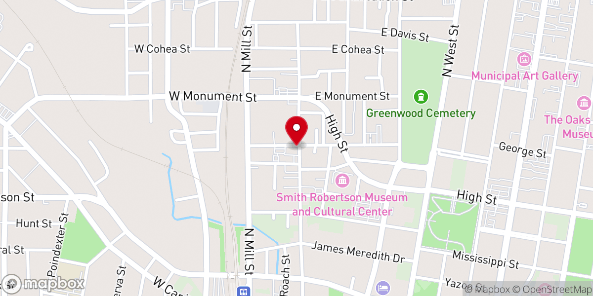 Map showing location of Farish Street Baptist Church