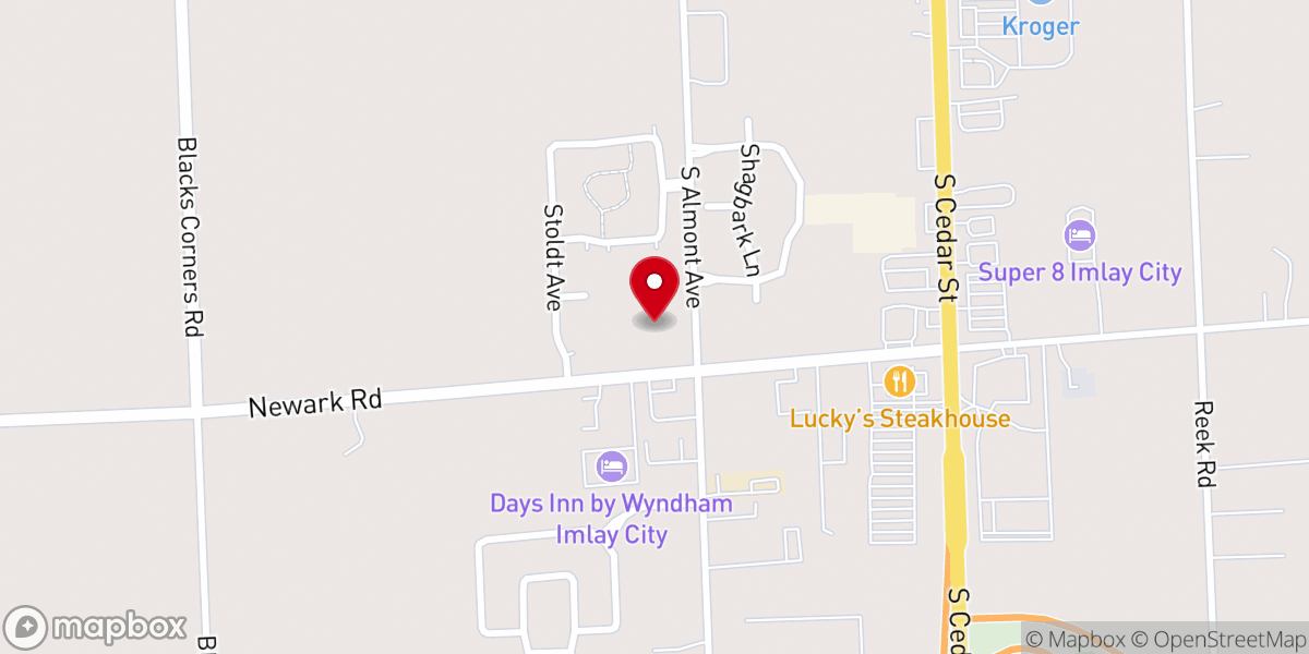 Map showing location of New Hope Baptist Church