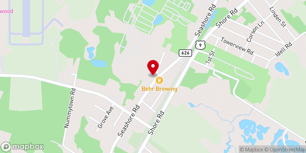 Map showing location of Church's Garden Center & Farms