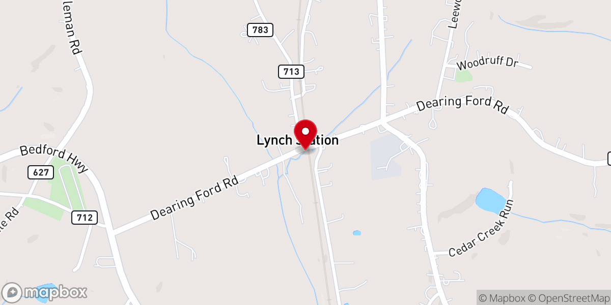 Map showing location of Lynch Station