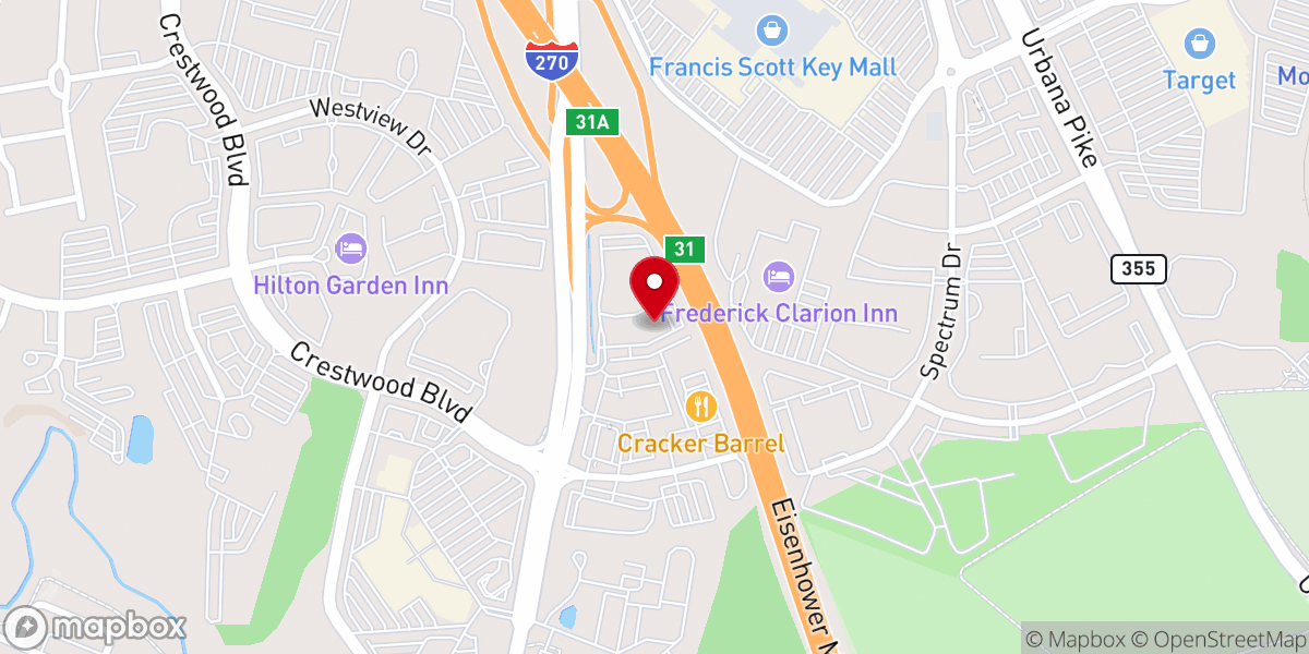 Map showing location of Ballenger Creek Baptist Church