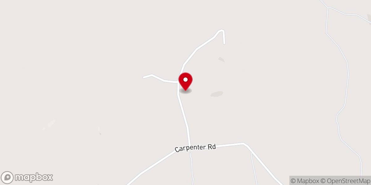 Map showing location of Brushy Fork Church