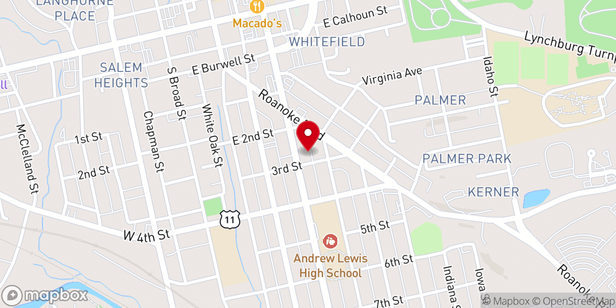 Map showing location of Central United Methodist Church