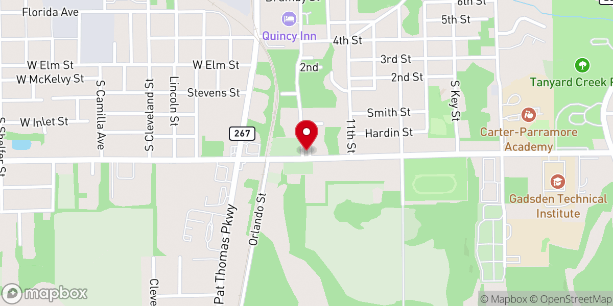 Map showing location of First Elizabeth Missionary Baptist Church