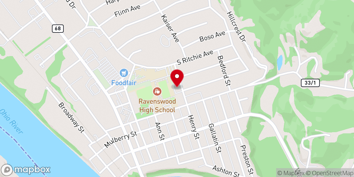 Map showing location of Calvary Baptist