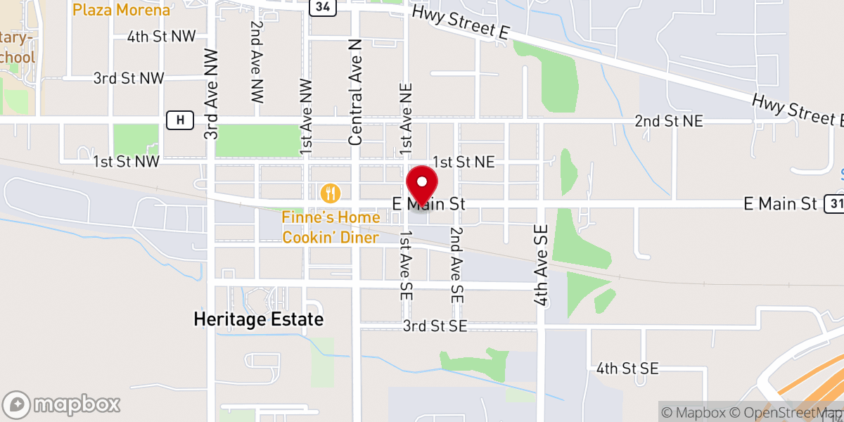 Map showing location of Bible Lutheran Church