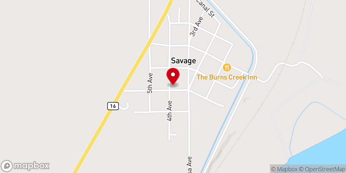 Map showing location of First Lutheran Church--Savage, MT