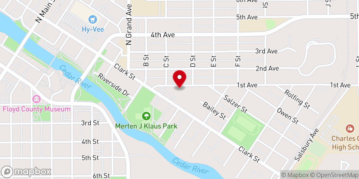 Map showing location of Cross Lutheran Church