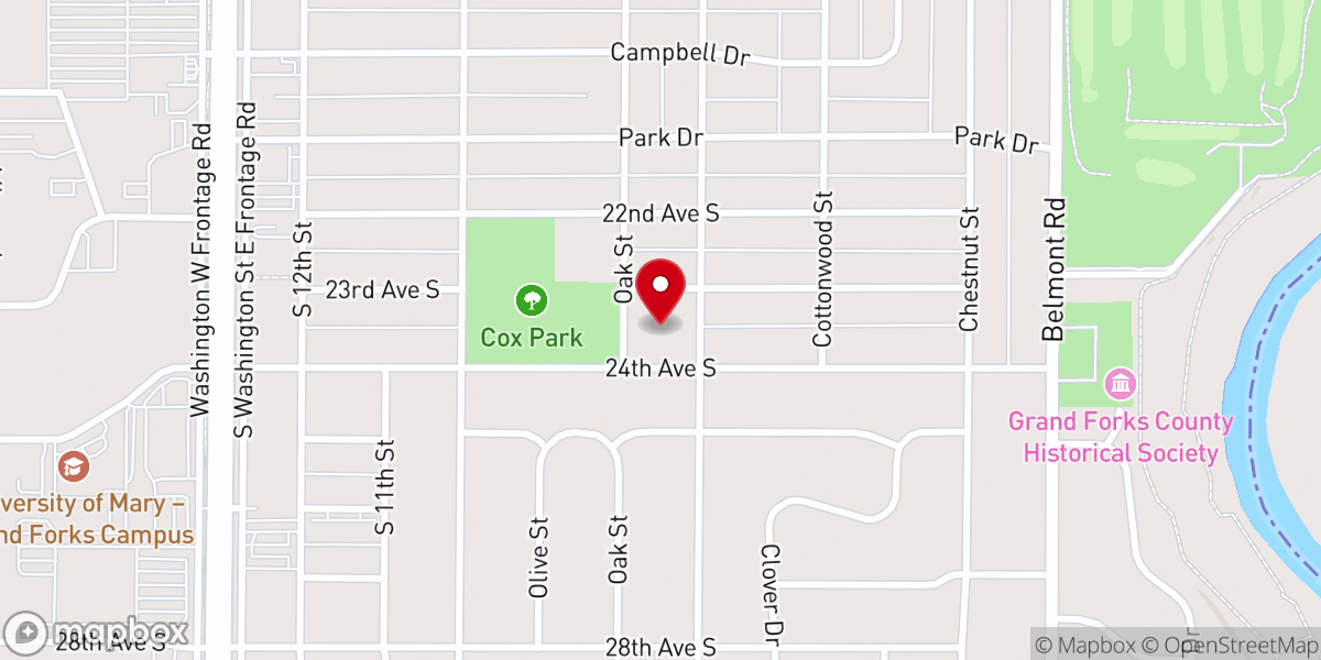 Map showing location of Grace Baptist Church