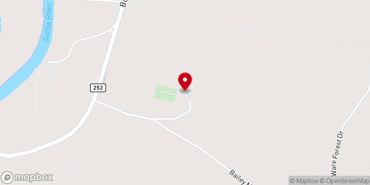 Map showing location of Burnt Fort Chapel
