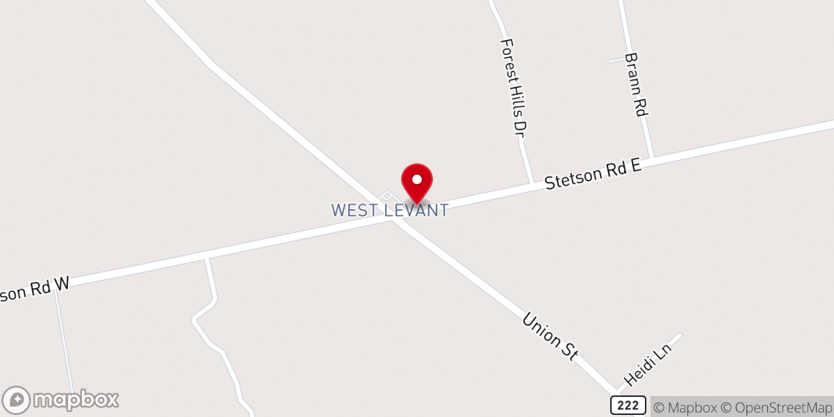 Map showing location of West Levant Church of God