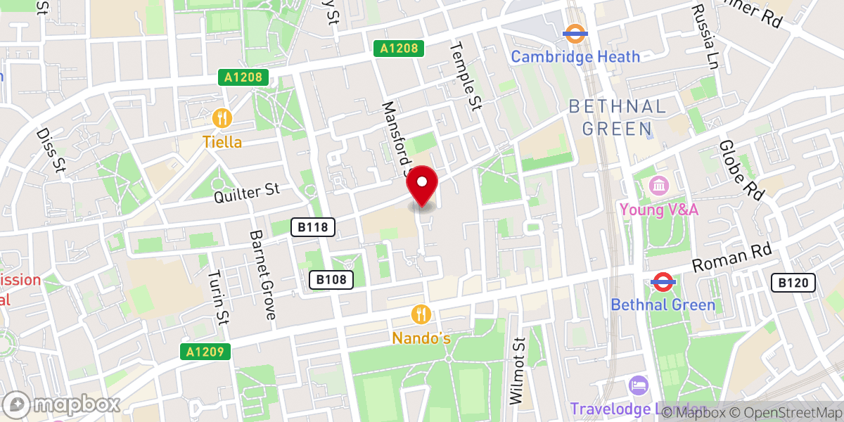 Map showing location of Bethnal Green Quaker Meeting