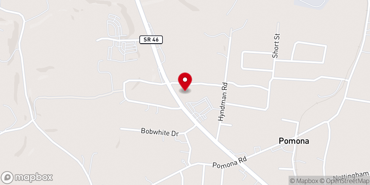Map showing location of Pomona Church of Christ