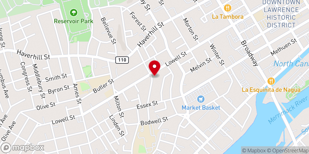 Map showing location of Iglesia Evangelica Hispana
