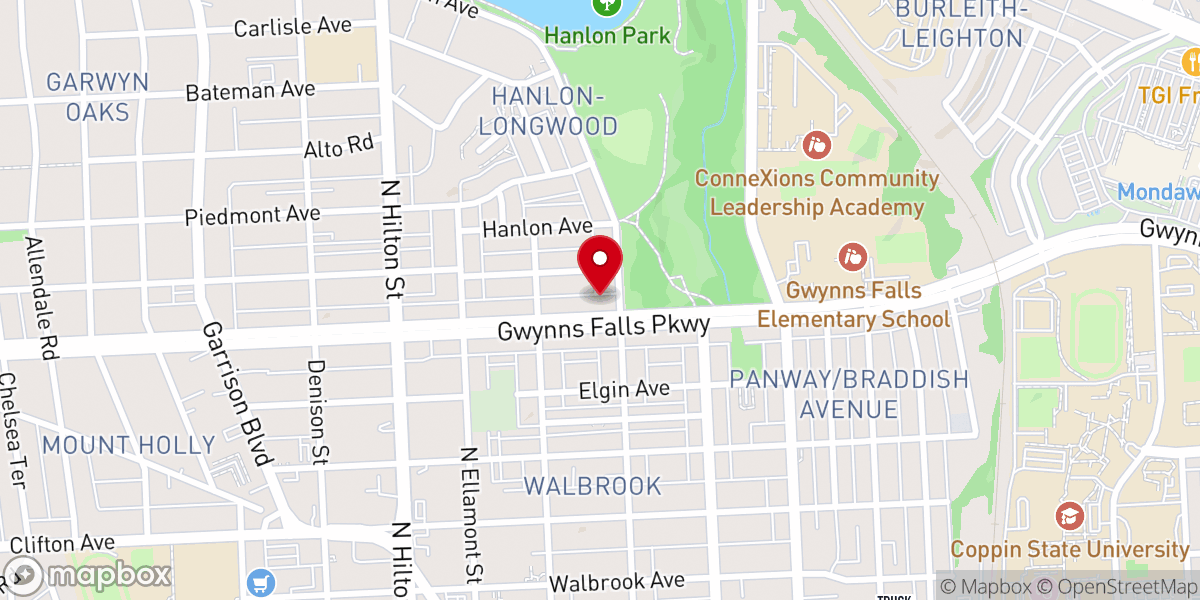 Map showing location of Mount Ararat Baptist Church