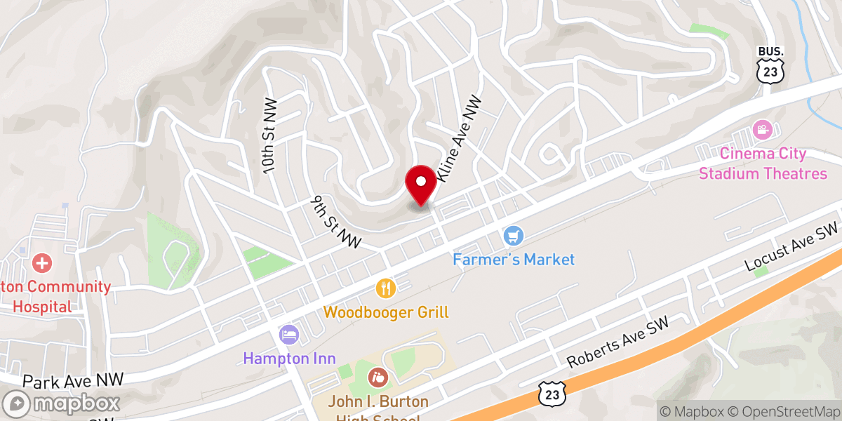 Map showing location of Norton United Methodist Church